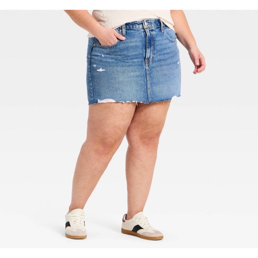 Universal thread mid rise mini denim jean skirt 17
